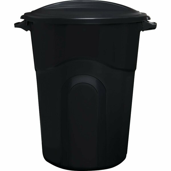 United Solutions Rough & Rugged 32 Gal. Black Trash Can with Lid TI0020